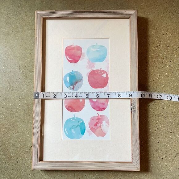 Multicolored Apple Print Watercolor Medium Print is Framed and Matted - Picture 4 of 15